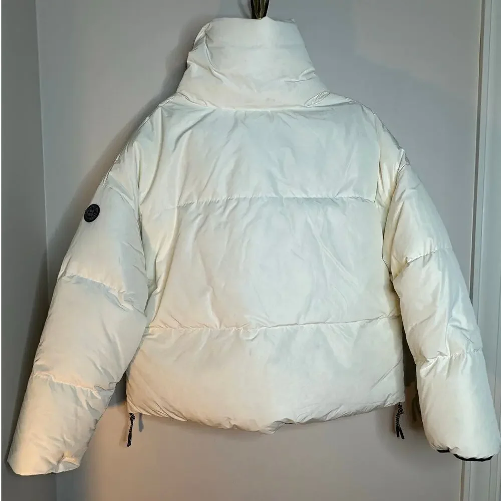 Sweaty Betty Downfall Reversible Puffer Jacket M Navy White